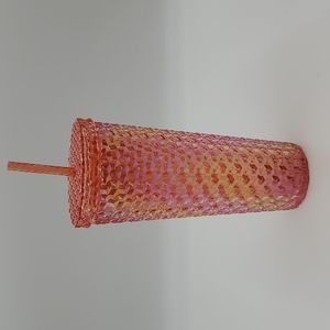 Peachy Pink Rainbow Oil Starbucks inspired Tumbler